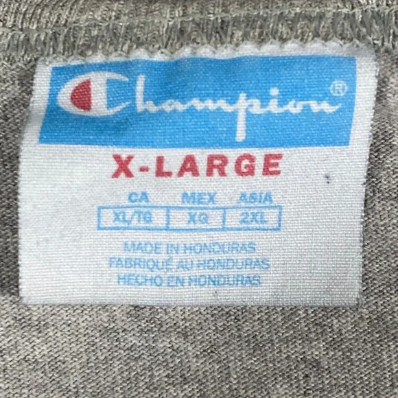 Champion  Heritage T-Shirt Mens XL Grey Script Logo Short Sleeve Cotton Blend - Picture 9 of 16